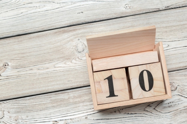 10 on wooden cubes depicting propane facts