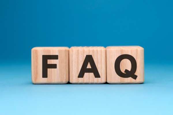 FAQ spelled using wooden letter dice depicting Fuel Oil Company questions