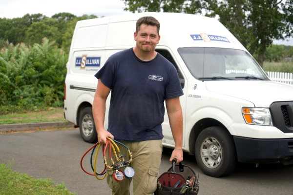 JJ Sullivan HVAC technician and service van