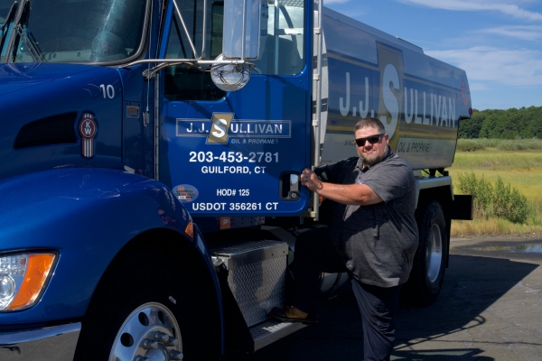 JJ Sullivan driver and heating oil truck