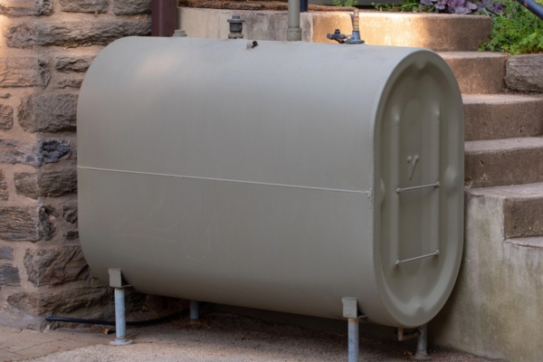 heating oil tank outside the house