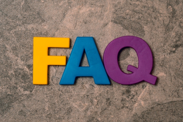 FAQ spelled using colorful 3D letters depicting Water in Oil Tank questions