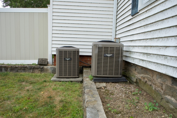 Air Conditioner condensers installed outside the house