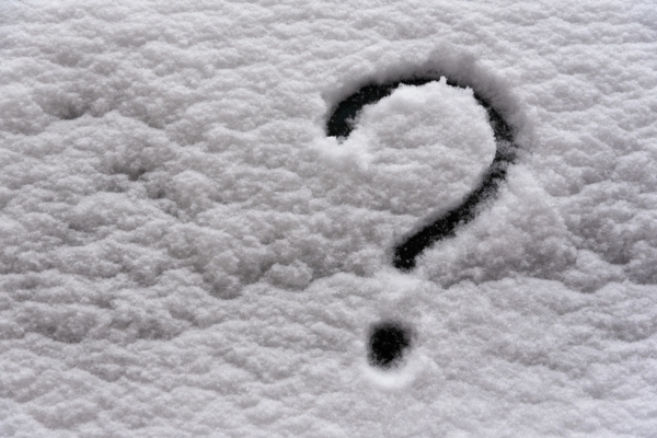 question mark on snow depicting Propane Preparation Tips FAQs