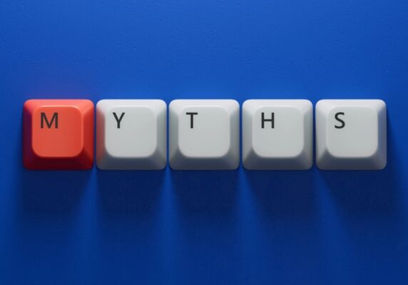 MYTHS spelled using keyboard keys depicting Heating Oil
