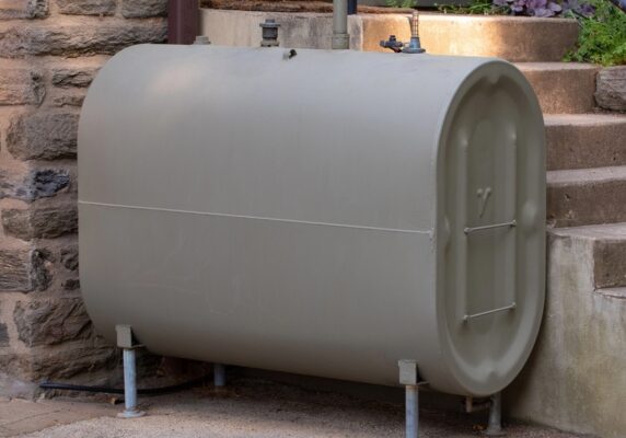 heating oil tank outside the house